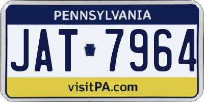 PA license plate JAT7964