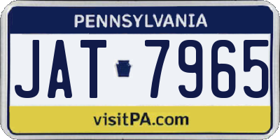 PA license plate JAT7965
