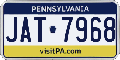 PA license plate JAT7968