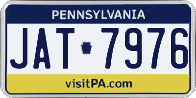 PA license plate JAT7976
