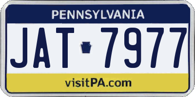 PA license plate JAT7977