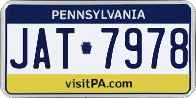 PA license plate JAT7978