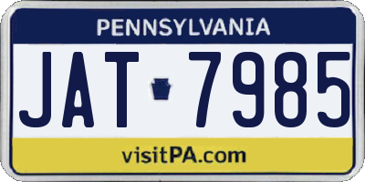 PA license plate JAT7985