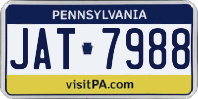 PA license plate JAT7988