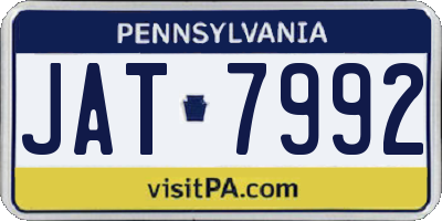 PA license plate JAT7992