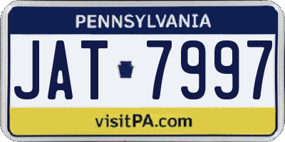 PA license plate JAT7997
