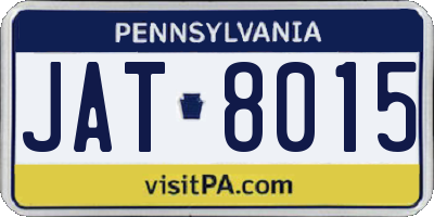 PA license plate JAT8015