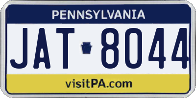PA license plate JAT8044