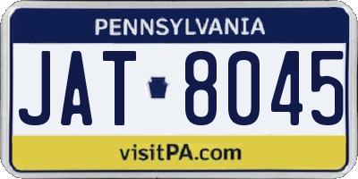 PA license plate JAT8045
