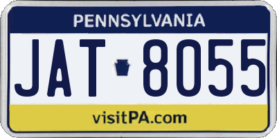 PA license plate JAT8055