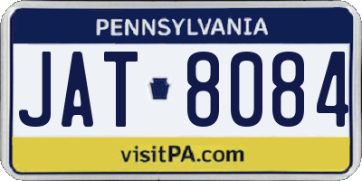 PA license plate JAT8084