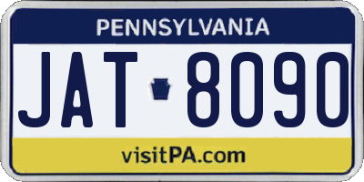 PA license plate JAT8090