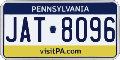 PA license plate JAT8096