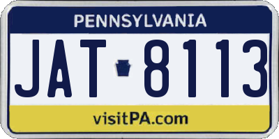 PA license plate JAT8113