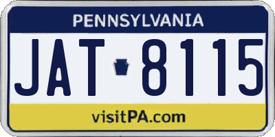 PA license plate JAT8115