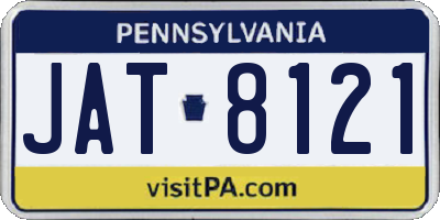 PA license plate JAT8121