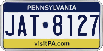 PA license plate JAT8127