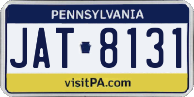 PA license plate JAT8131