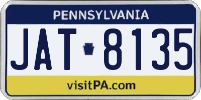 PA license plate JAT8135