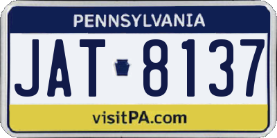 PA license plate JAT8137