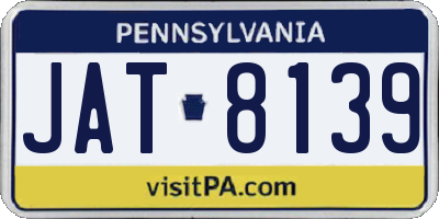 PA license plate JAT8139