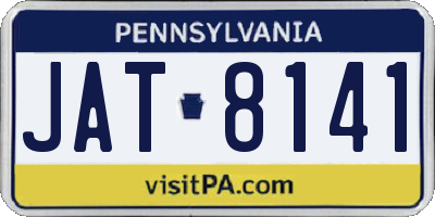 PA license plate JAT8141