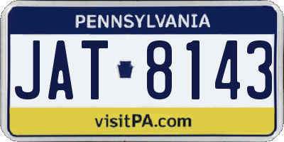 PA license plate JAT8143