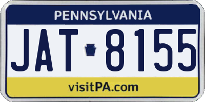 PA license plate JAT8155