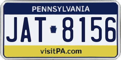 PA license plate JAT8156