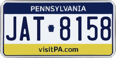 PA license plate JAT8158