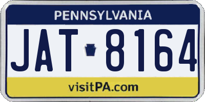 PA license plate JAT8164