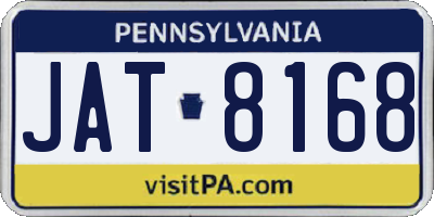 PA license plate JAT8168