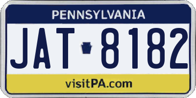 PA license plate JAT8182