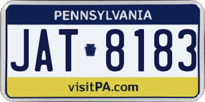 PA license plate JAT8183