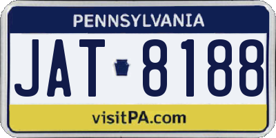 PA license plate JAT8188