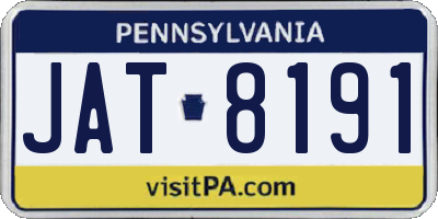 PA license plate JAT8191