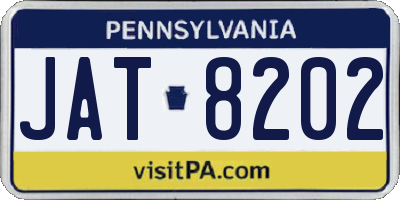PA license plate JAT8202