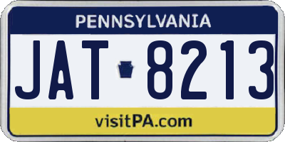 PA license plate JAT8213
