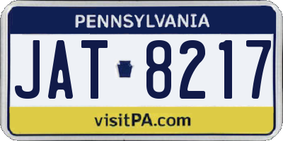 PA license plate JAT8217