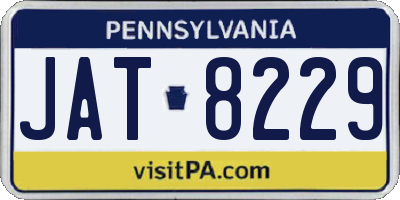 PA license plate JAT8229