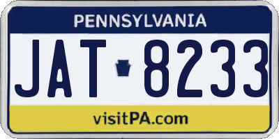 PA license plate JAT8233
