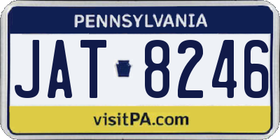 PA license plate JAT8246