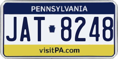 PA license plate JAT8248