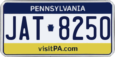 PA license plate JAT8250