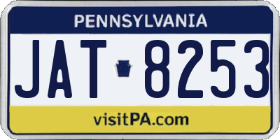 PA license plate JAT8253