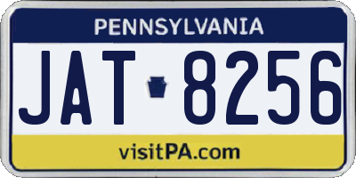 PA license plate JAT8256