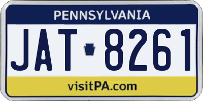 PA license plate JAT8261