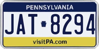 PA license plate JAT8294