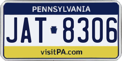 PA license plate JAT8306