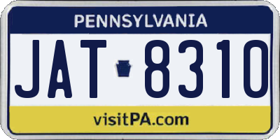 PA license plate JAT8310
